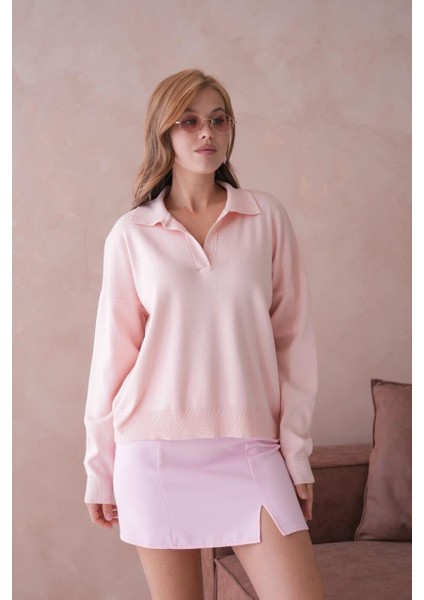 Kadın Polo Yaka Triko Kazak - 12240R modelleri