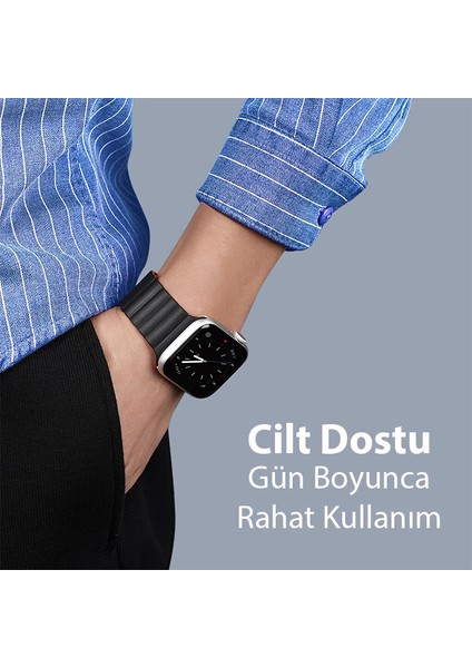 Dux Ducıs Apple Watch 38/40/41MM Için Manyetik Zincir Versiyon Pu Deri Kayış Kord - M047K576-R26 indirimleri