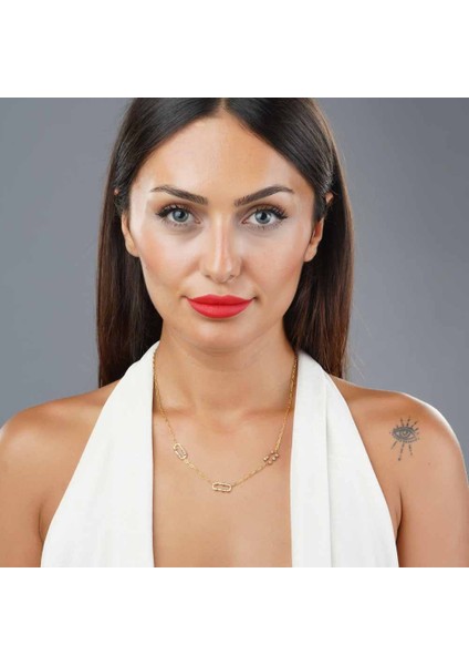 925 Ayar Papatya Silver Ataç Kolye<rose,gold,rodaj>