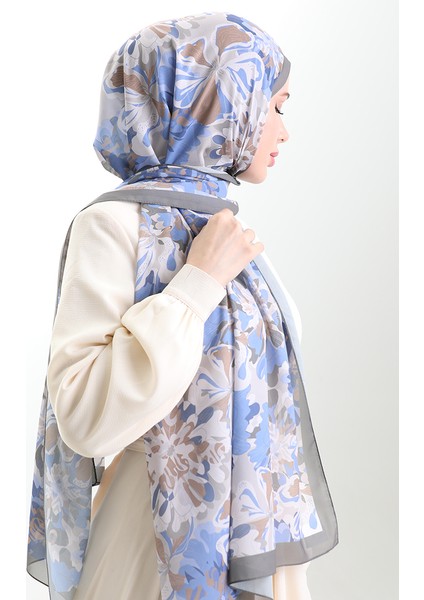 Hanzade Fransız Ipeği Şal 70329-02 Toprak Indigo modelleri