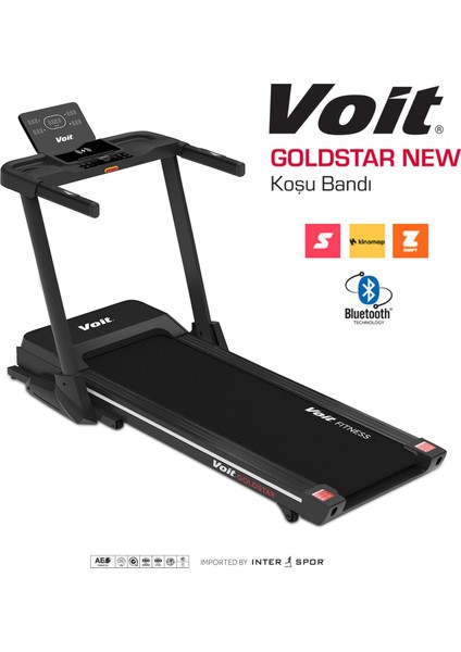 Goldstar New Koşu Bandı, Otomatik Eğimli, 3 Hp/dc Motorlu, Katlanabilir, Bluetooth App, 18KM Hız, Programlı
