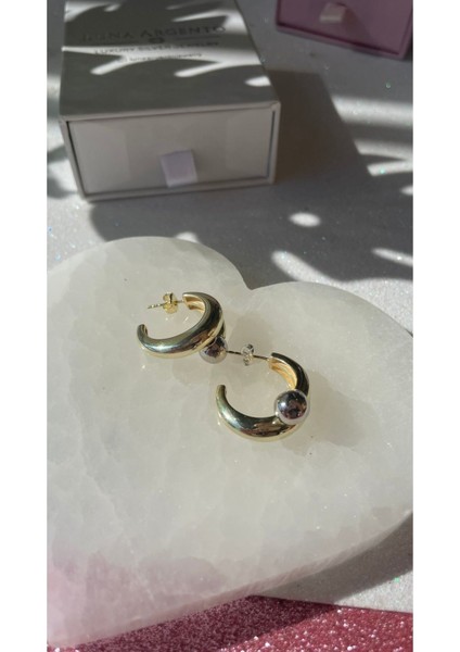 Çift Renkli Top Model Halka Küpe Klasik Yarım Halka Zarif Küpe Sevgiliye Hediye fırsatları