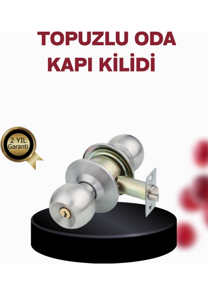 Paslanmaz Çelik Dayanıklı Topuzlu Kapı Kilidi - M075K003-R70075