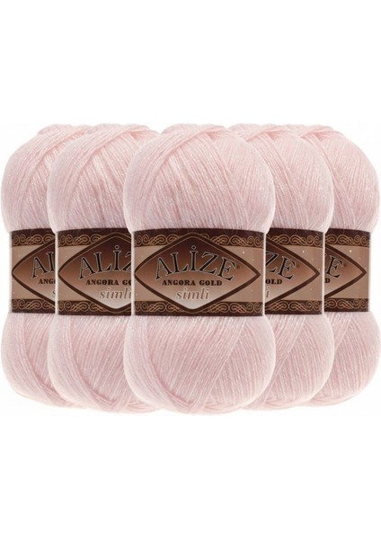 Angora Gold Simli - 5'li Paket (Simli Ince El Örgü İPLIĞI)-271