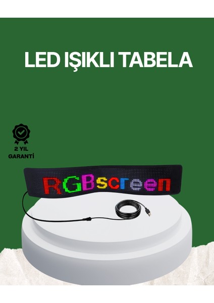 USB Girişli Rgb LED Tabela Ayarlanabilir Parlaklık ve Kayan Yazı Özellikli - M470K268-R26470
