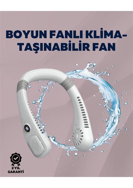 Kişisel Klima Fanı | 360° Dairesel Hava Akışı, Bladeless Tasarım, 5 Rüzgar Hızı, Taşınab