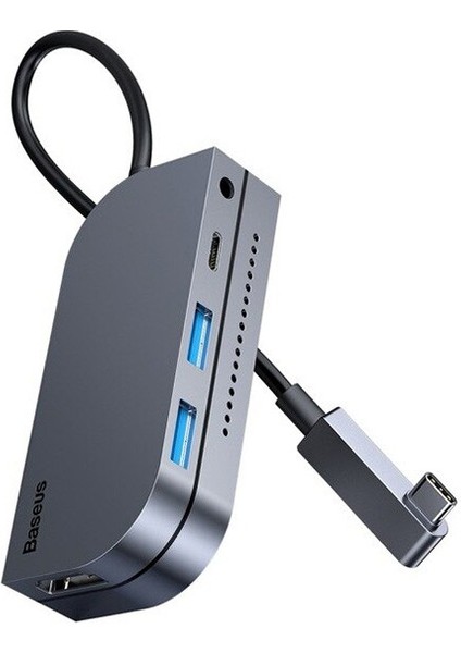 Baseus Bending Angle No.7 Çok Fonksiyonlu 6 Port Type-C Hub (CAHUB-CWJ0G)-(5775) - M649K287-R10649