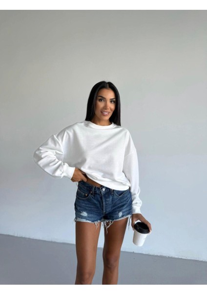 Kadın Bisiklet Yaka 2 Iplik Sweatshirt fiyatları