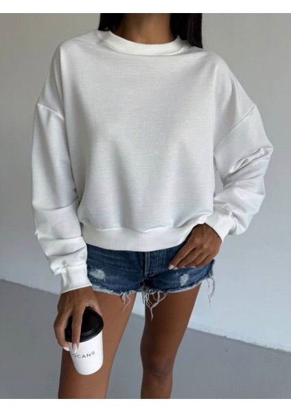 Kadın Bisiklet Yaka 2 Iplik Sweatshirt fırsatları