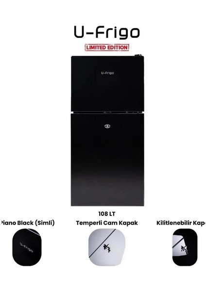 Karavan/tekne Buzdolabı 108 Litre 12V/24V - Tamperli Cam Kapak - Siyah fiyatları