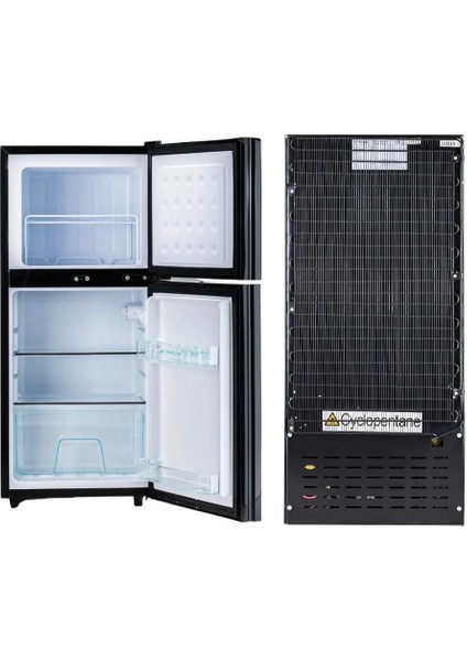 Karavan/tekne Buzdolabı 108 Litre 12V/24V - Tamperli Cam Kapak - Siyah modelleri