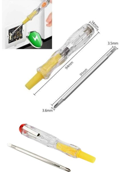 Çift Uçlu Kontrol Kalemi Elektrik Test Kalemi Şeffaf - M999K554-R81999 modelleri