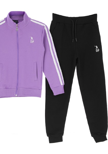 Kız Çocuk Eşofman Takımı-Fermuarlı-Hakim Yaka-Şerit Detaylı 12-16 Yaş 12379 fiyatları