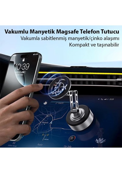 Ally X91 Manyetik Vakumlu Araç Telefon Tutucu Ayna-Cam-Araba Magsafe Araç Tutucu-( - M980K770-R50 fiyatları