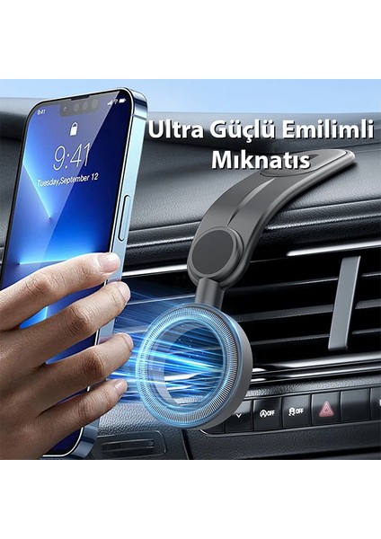 Ally Magsafe Uyumlu Araç Içi Torpido Üstü Manyetik Telefon TUTUCU-(5775) - M612K887-R86612 modelleri