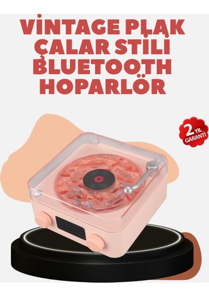 Retro Kristal Netliğinde Ses – Gece Işıklı Retro Bluetooth Hoparlör - M472K952-R06472