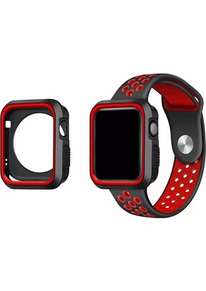 Ally Apple Watch 7-8 41MM 6-5-4 40MM Nike Style Çift Renk Silikon Kılıf 3-2-1 38M - M816K967-R60