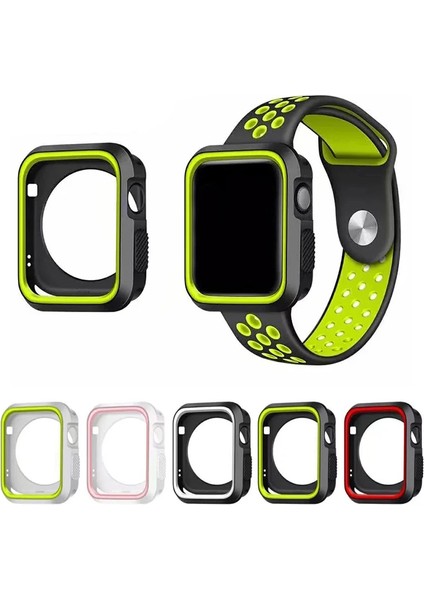 Ally Apple Watch 7-8 41MM 6-5-4 40MM Nike Style Çift Renk Silikon Kılıf 3-2-1 38M - M816K967-R60 modelleri