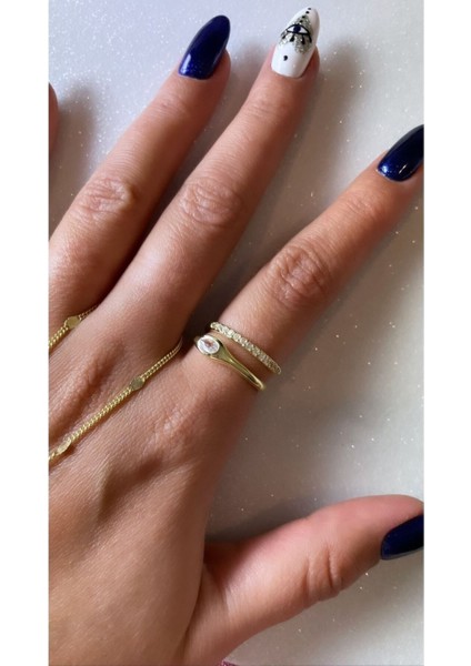 Altın Kaplama Taşlı Yılan Figürlü 925 Ayar Gümüş Yüzük fiyatları