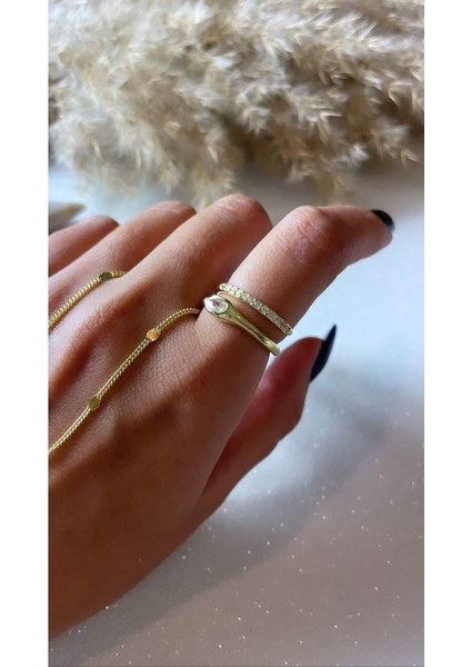 Altın Kaplama Taşlı Yılan Figürlü 925 Ayar Gümüş Yüzük indirimleri