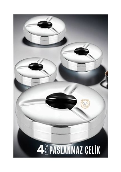 Hsnet 4 Lü Set Çelik Küllük Vercher Design - M481K779-R35481