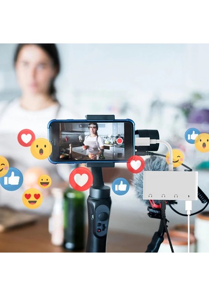 Ally Iphone 14-13-12-11 4in1 Otg Ses Adaptörü Çift Dc 3.5mm JACK-(5775) - M268K569-R77268 indirimleri