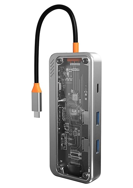 Ally 8in1 Type-C To Usb3.0 + Usb2.0 + Type-C + Pd + HDMI + Sd + Tf + Ethernet Çoğa - M861K435-R77