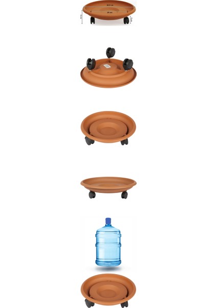 29 cm Çap Tekerlekli Damacana ve Tüp Altlığı Kahve - M709K769-R80709 fiyatları