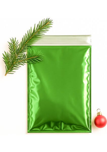 30X45 cm Yılbaşı Hediye Paketi Yeşil Metalize Kendinden Yapışkanlı – 10’lu Paket fiyatları