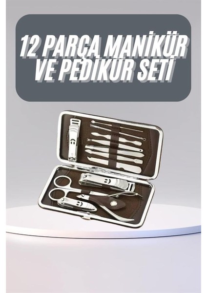 12 Parça Manikür Pedikür Seti Tırnak Bakımı Nasır Temizleme El Ayak Bakımı - M003K708-R090 fiyatları