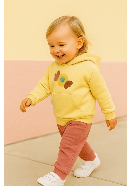 Kaktüs Temalı Kanguru Cepli Kapüşonlu Takım