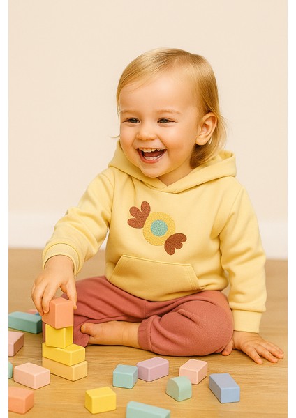 Kaktüs Temalı Kanguru Cepli Kapüşonlu Takım fiyatları