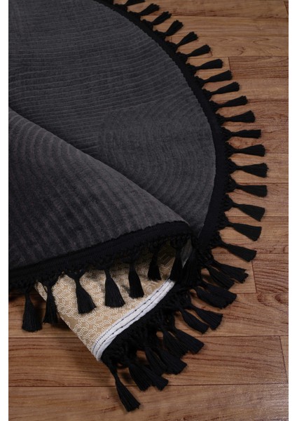 Rölyef Joy Daire Vizon Kaymaz Taban Kesme Halı Pon Pon