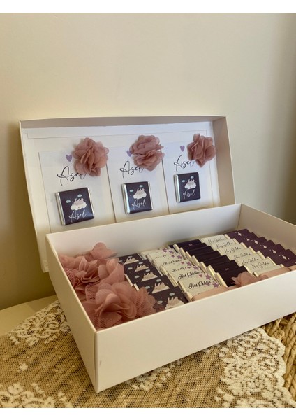 Kişiye Özel Bebek-Nikah-Söz-Özel Günler Çikolatası-40 Adet-Kutulu