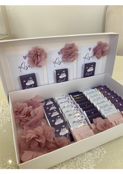 Kişiye Özel Bebek-Nikah-Söz-Özel Günler Çikolatası-40 Adet-Kutulu fiyatları