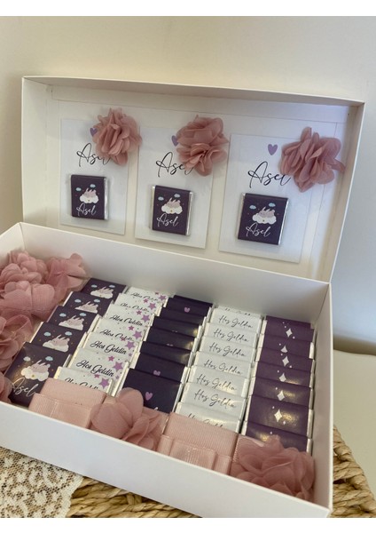 Kişiye Özel Bebek-Nikah-Söz-Özel Günler Çikolatası-40 Adet-Kutulu modelleri