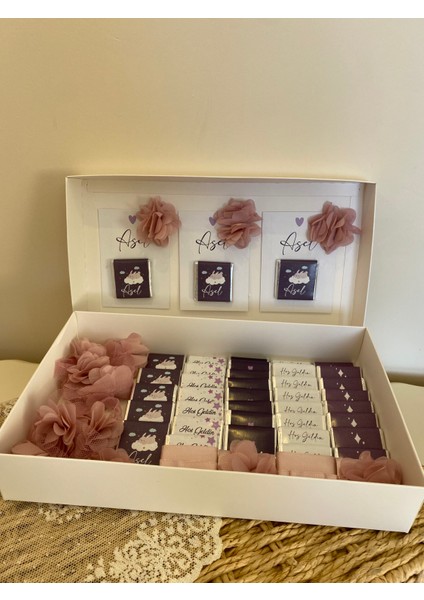 Kişiye Özel Bebek-Nikah-Söz-Özel Günler Çikolatası-40 Adet-Kutulu fırsatları