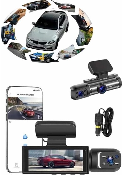 Video ve Fotoğraf Kaydedici Sürüş Kamerası Ön ve Arka Çift Kameralı modelleri