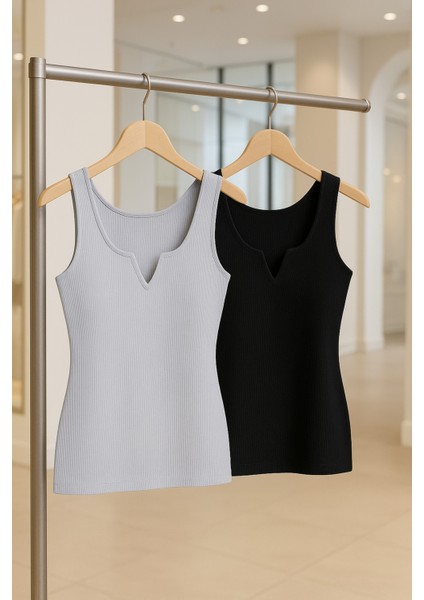 Kadın Giyim Geniş Askılı Pamuklu 2 Adet Atlet LL.K64.O74.001