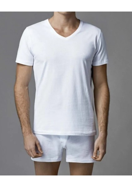 Erkek Giyim V Yaka Kısa Kollu 2'li Tişört Takım L1.ER.O04.S014