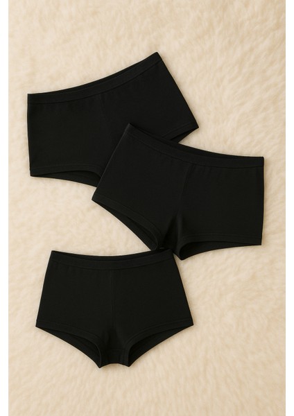 Kadın Iç Giyim 3 Adet Esnek Pamuklu & Modal Boxer Şort LL.22.ILK554.001