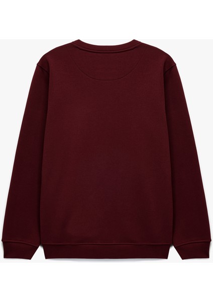 Pamuklu Uzun Kollu Şardonlu Bisiklet Yaka Erkek Basic Sweatshirt fiyatları