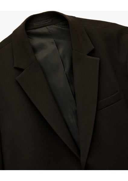 Regular Fit Viskon Karışımlı Kapaklı Cepli Uzun Kollu Mono Yaka Blazer Ceket modelleri