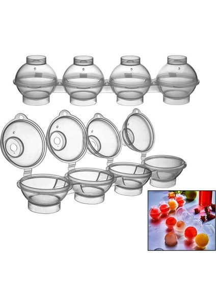 Üstten Doldurmalı Yatay 4 Bölmeli Küre Buz Topu Kalıbı - Yuvarlak Buz Topu Yapma Aparatı fiyatları