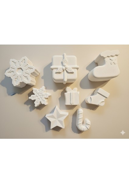 Çocuklar Için Taştozu Dekorasyon 8'li Figür El Yapımı Yılbaşı Süsü ve Aile Aktivitesi Boyama Seti modelleri