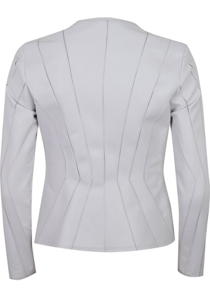 Bienna Beyaz Kadın Panelli Deri Ceket fırsatları