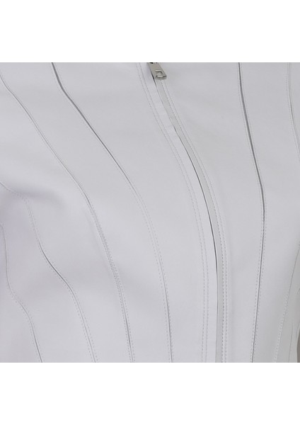 Bienna Beyaz Kadın Panelli Deri Ceket indirimleri