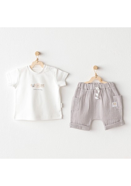 AC25847 Happy Animals 2li Bebek Takım Grey