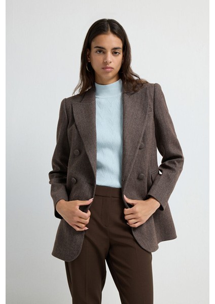 Kruvaze Ceket Kahve 11945696000 fırsatları