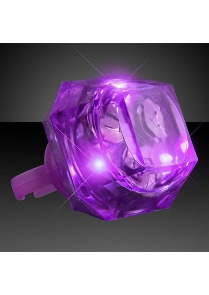 Kristal Tasarımlı LED Glow Işıklı 3 Modlu Mor Yüzük 3.5 x 5 cm (5067)